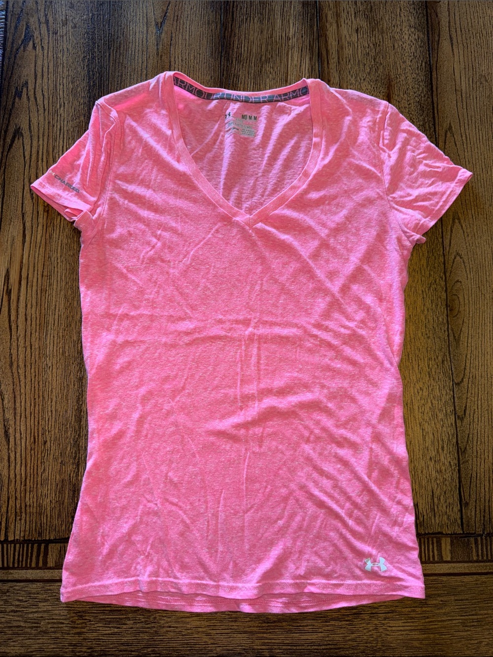Under Armour Women’s Pink V‑Neck Athletic Tee